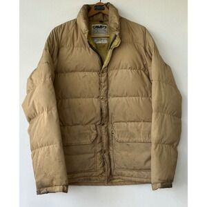 Camp 7 Puffer Jacket Vintage Down Filled Mens XL Tan Fair